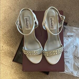 DYI Cream High Heel Sandals with Ankle Strap